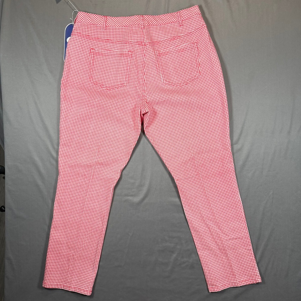 DG2 by Diane Gilman Womens 16WP Red Gingham Check Straight Leg Pants Casual - Picture 3 of 16